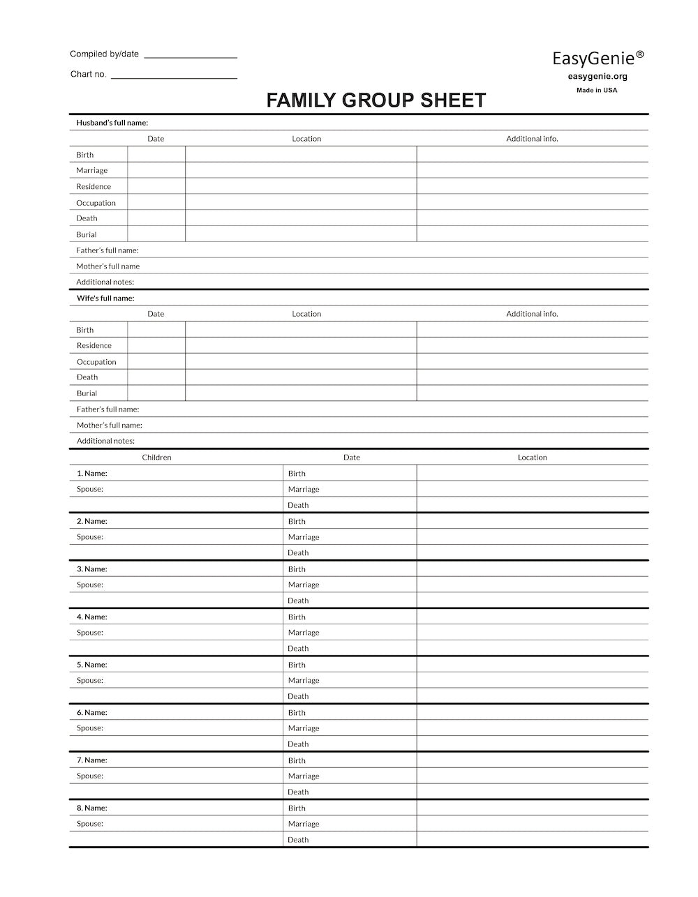 Genealogy Charts & Forms Starter Bundle