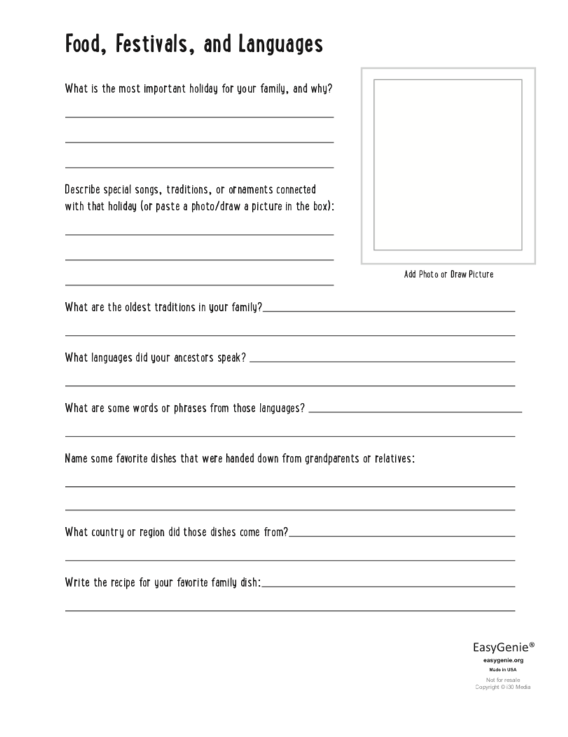Genealogy Kit for Kids (Fillable PDF set)