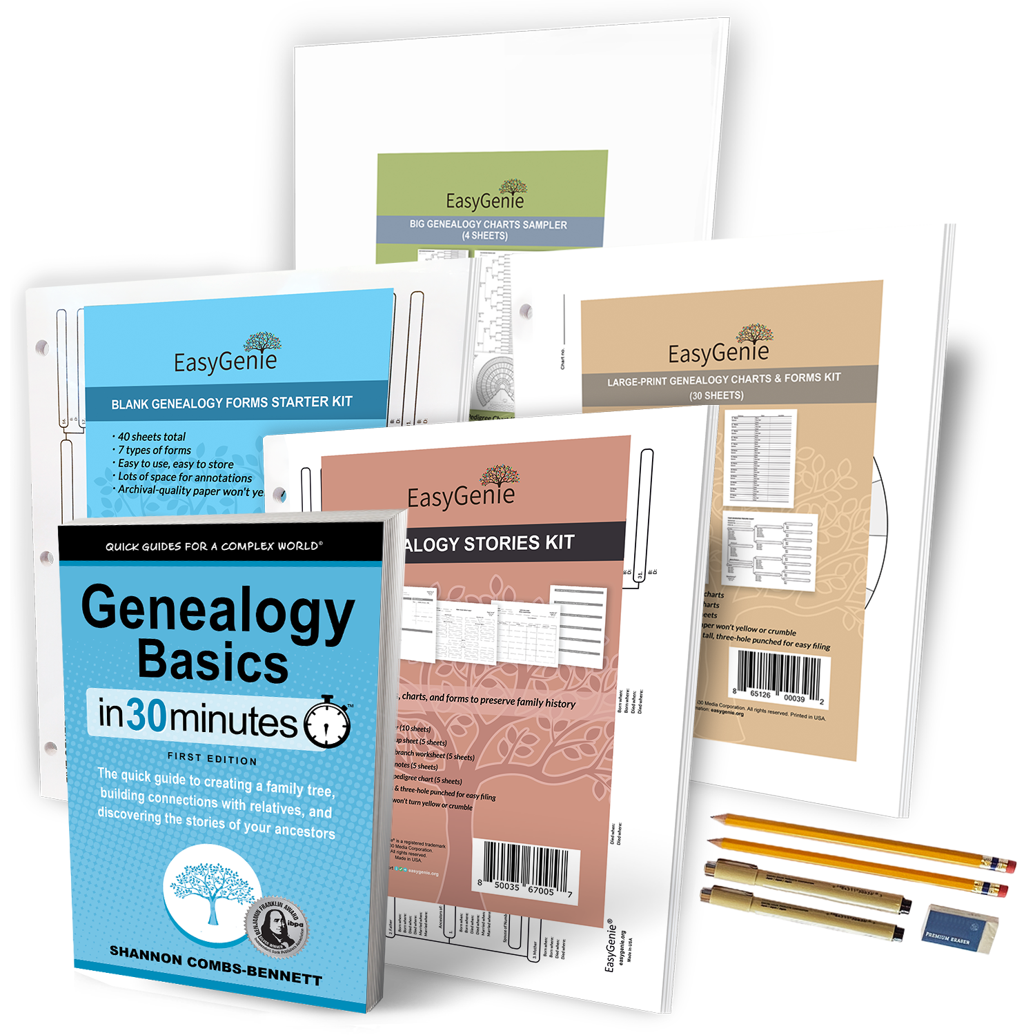  LARGE PRINT Two-Sided Family Group Sheets for Ancestry (30  Sheets) by EasyGenie