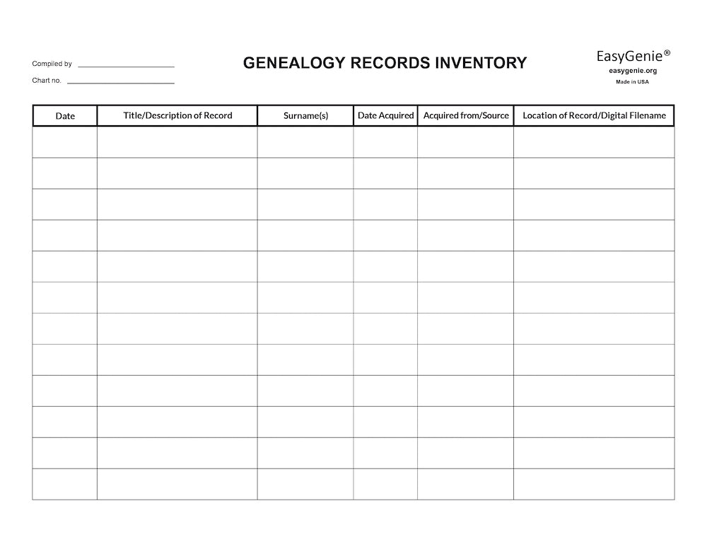 Genealogy Charts & Forms Starter Bundle