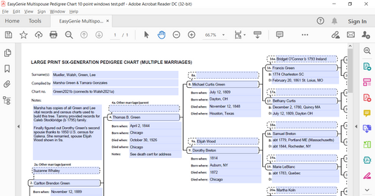 PDF Download: Blended Family Genealogy Forms Kit (2 Forms with Multiple Spouses)