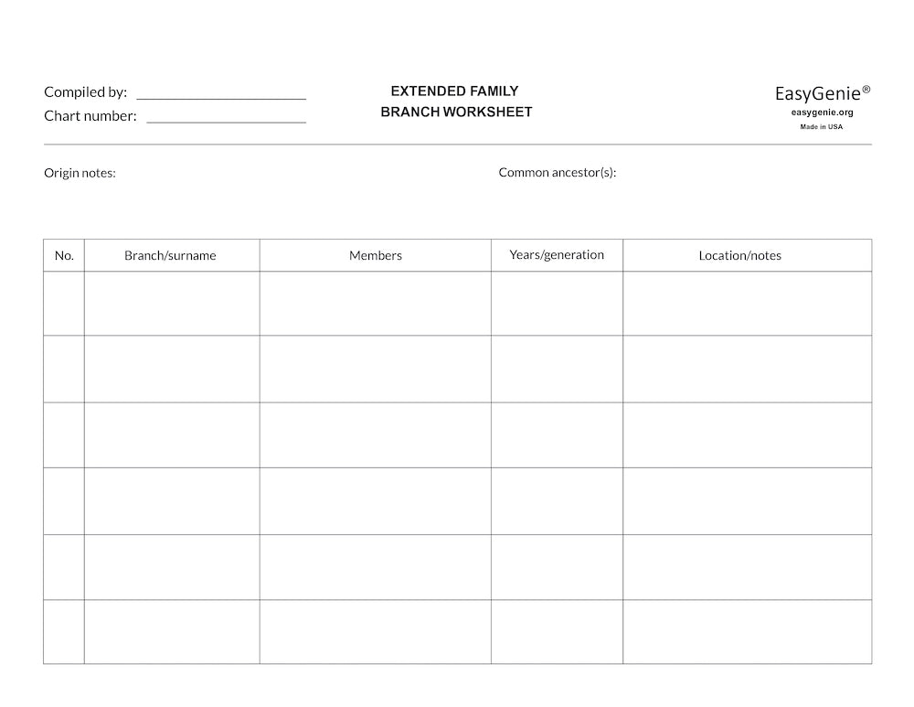 Genealogy Stories Kit (5 Fillable PDF Forms)