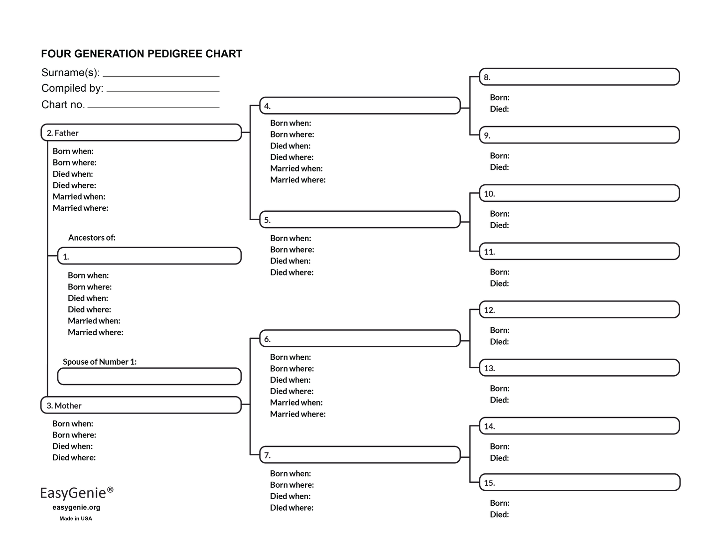 Genealogy Kit for Kids (Fillable PDF set)