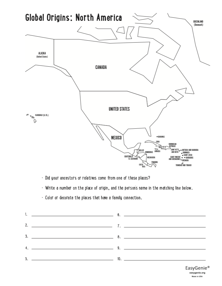 Kids Genealogy Download: Interview Questions & Map (PDF)