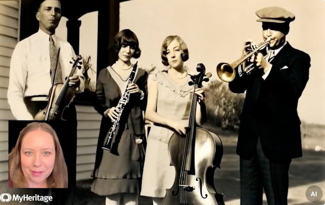 MyHeritage clip of musicians performing