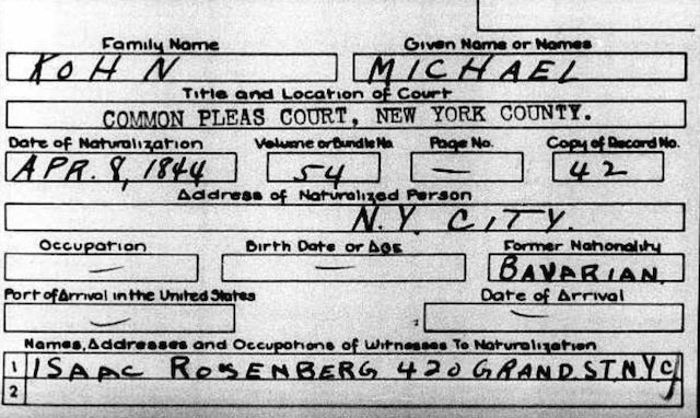 How To Access Free Naturalization Records For Genealogy Research   Naturalizations Record Kohn 