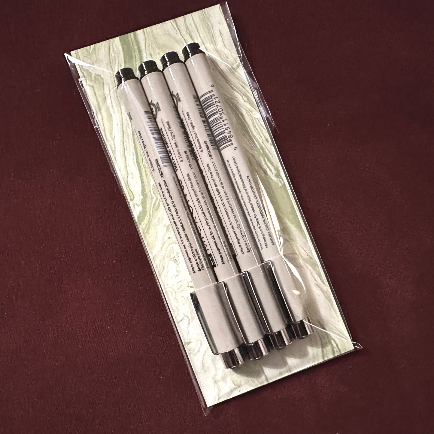 Archival-quality black pen set for genealogy (4 pieces)