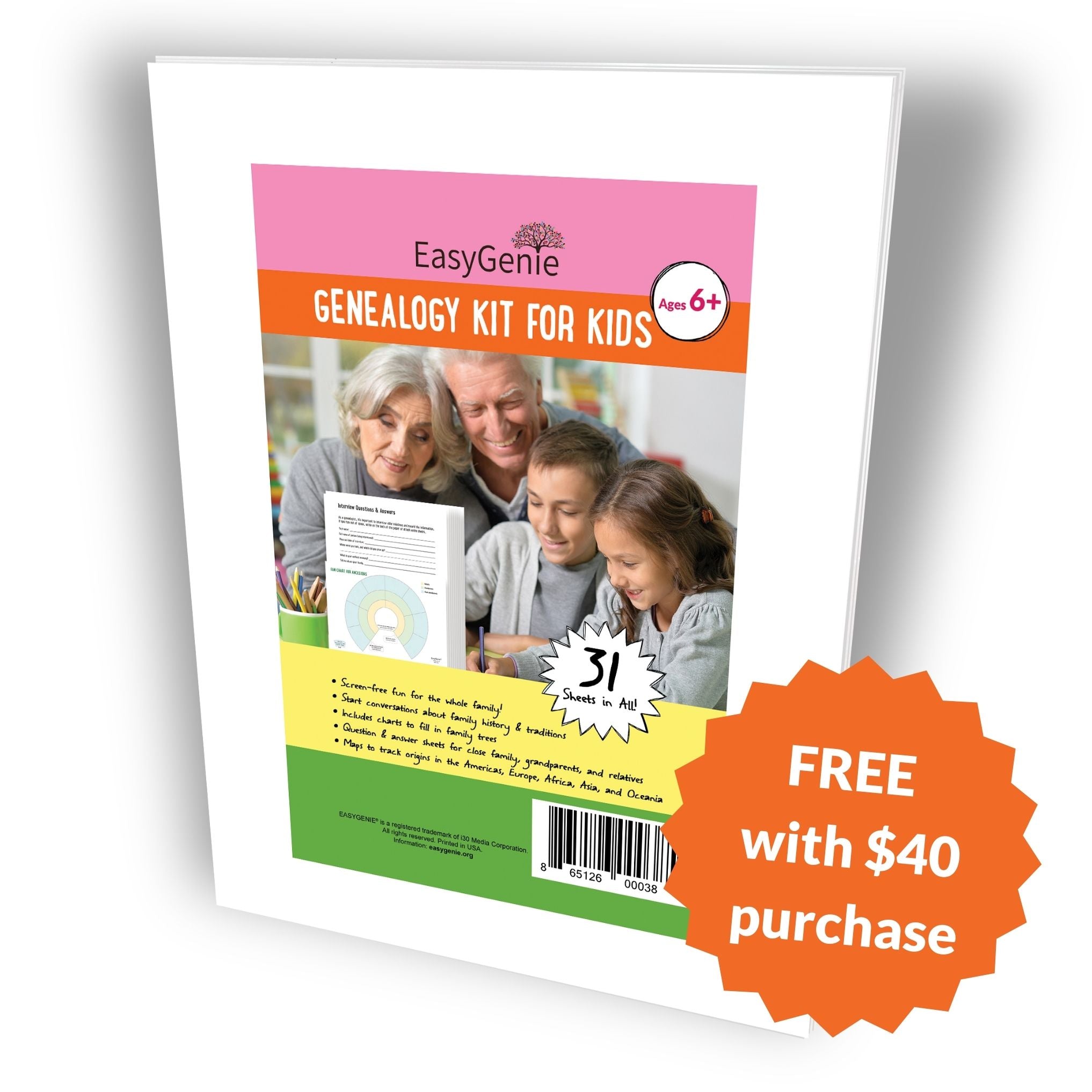 Genealogy Kit for Kids (31 sheets) β EasyGenie