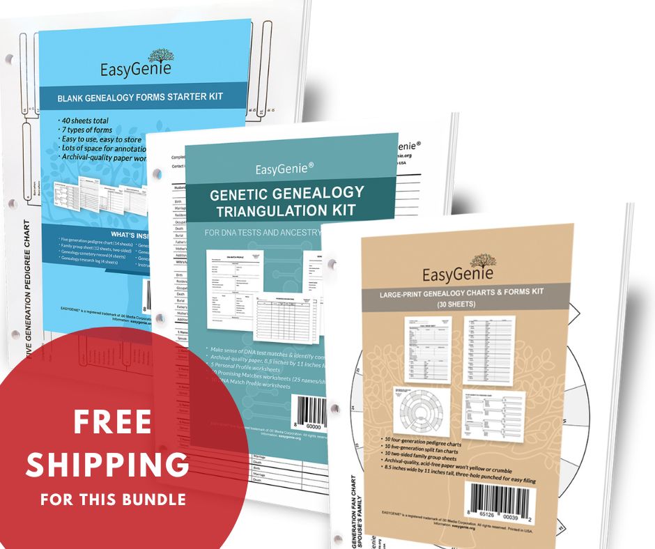 Genealogy Charts & Forms Starter Bundle β EasyGenie