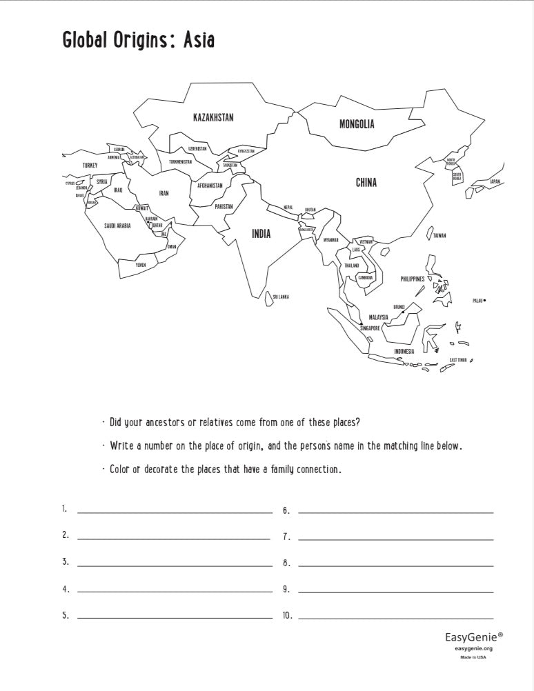 Genealogy Kit for Kids (31 sheets)