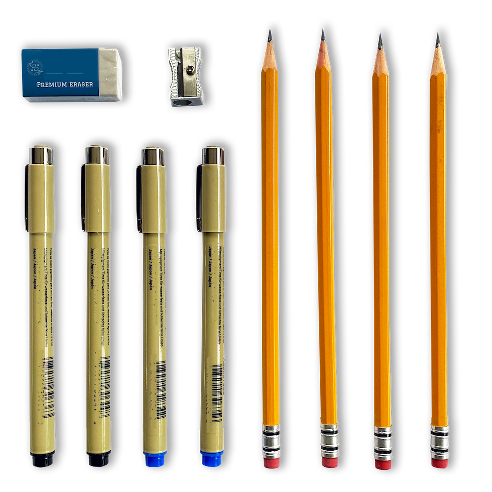 DELUXE Archival-quality pen and pencil set