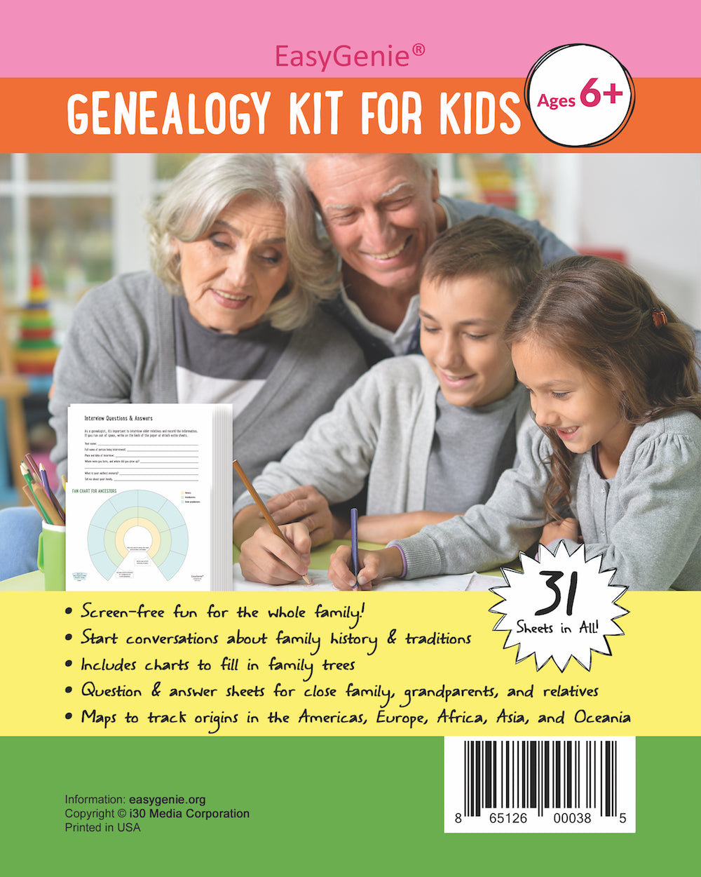 Genealogy Kit for Kids (31 sheets) β EasyGenie