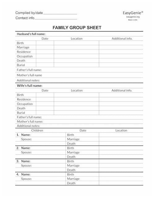 Genealogy Charts & Forms Starter Bundle