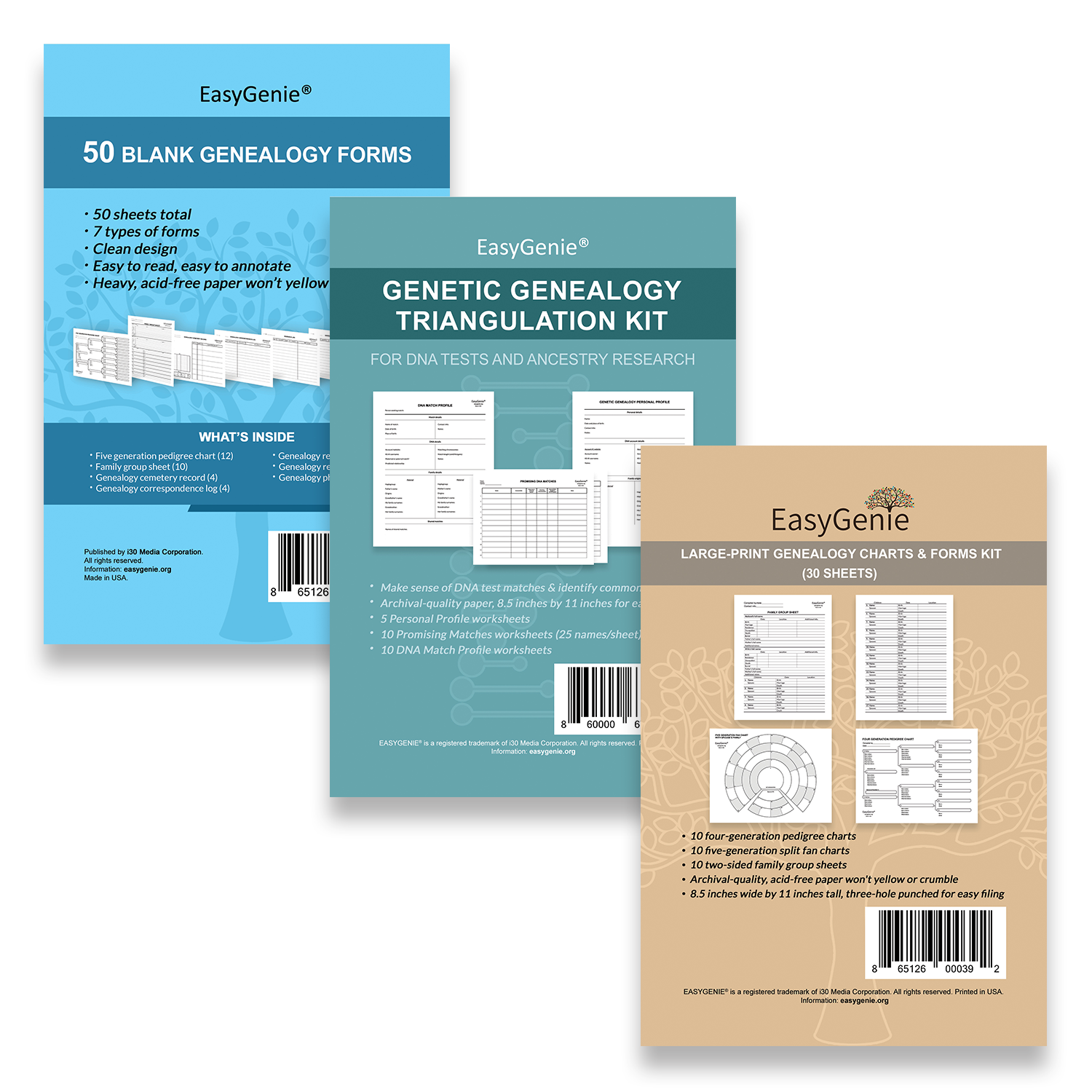 Genealogy Charts & Forms Starter Bundle β EasyGenie