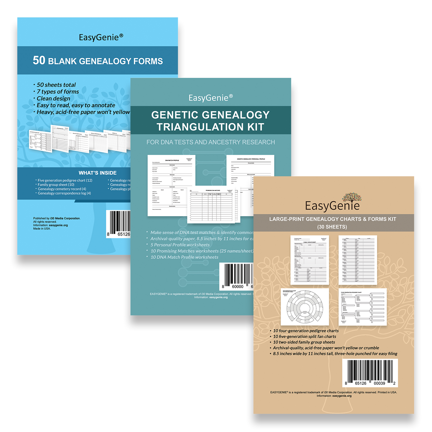 Genealogy Charts & Forms Starter Bundle