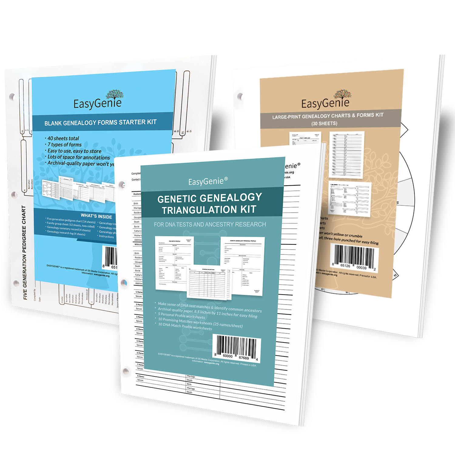 Genealogy Charts & Forms Starter Bundle β EasyGenie