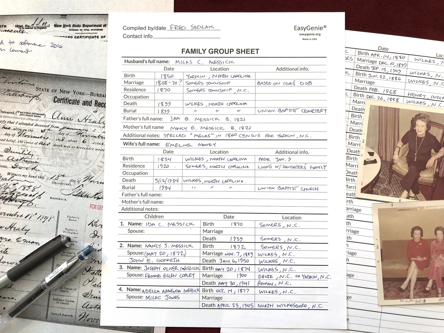 Family Group Sheets for Genealogists (30 LARGE PRINT sheets)