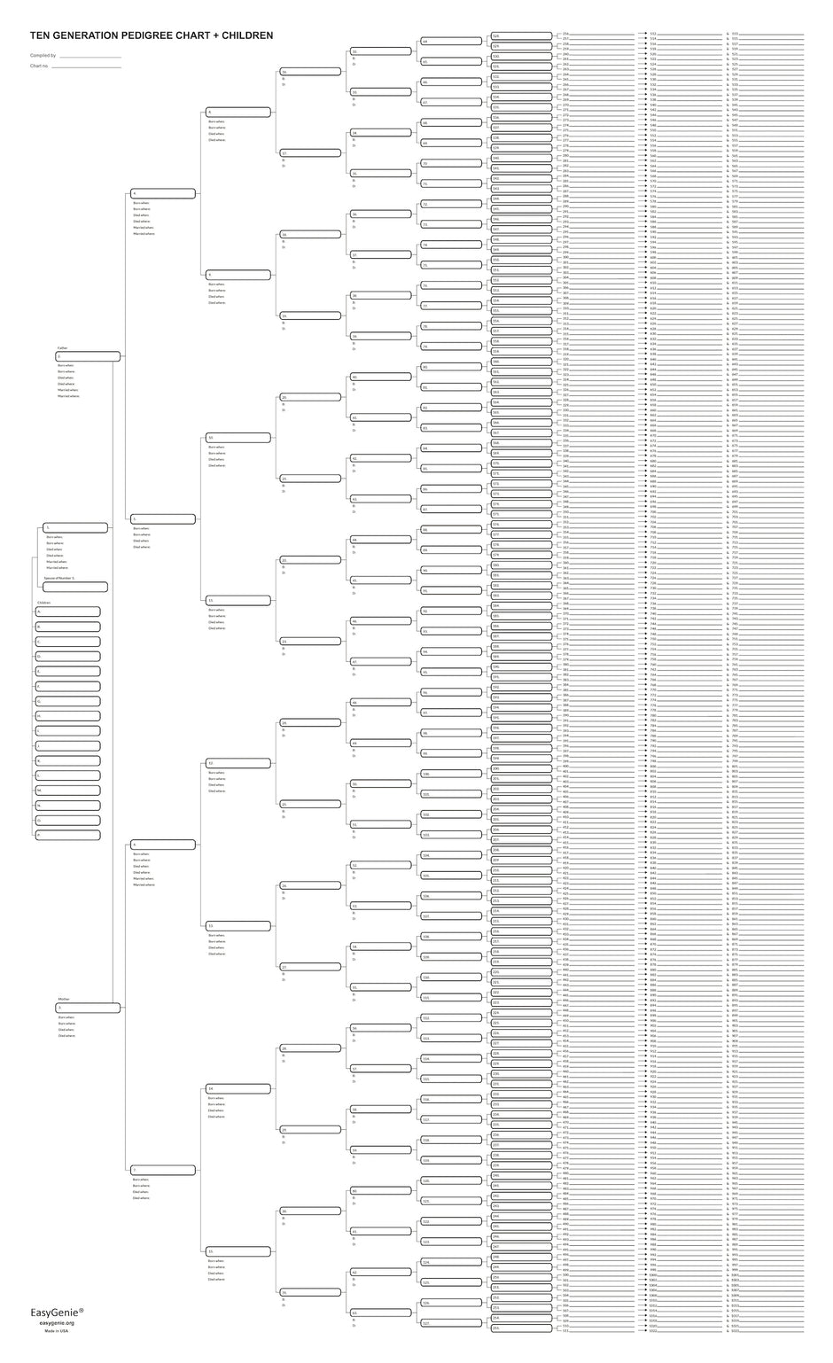 All Available Genealogy Charts – EasyGenie